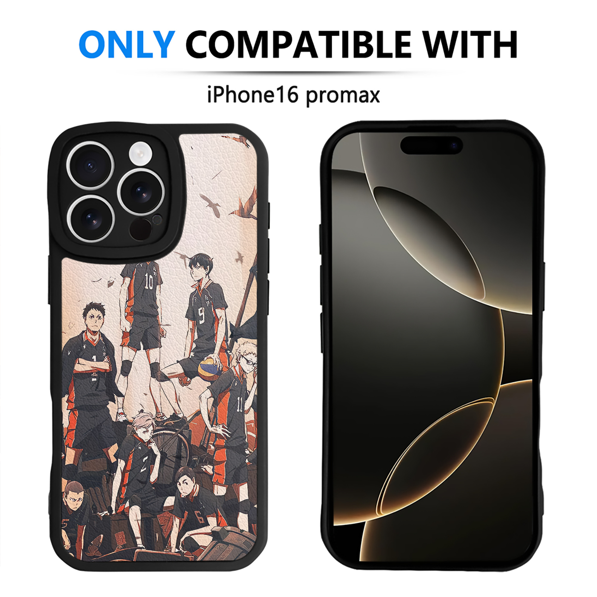 （画像用） ハイキュー!! Haikyu!! 【iPhone 16シリーズ対応】シリコンスマホケース（レザー調） 材質：シリコン